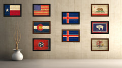 Iceland Country Flag Vintage Canvas Print with Black Picture Frame Home Decor Gifts Wall Art Decoration Artwork