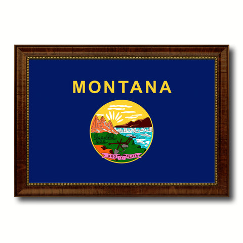 Montana Vintage History Flag Canvas Print, Picture Frame Gift Ideas Home Décor Wall Art Decoration