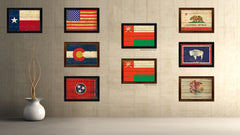 Oman Country Flag Vintage Canvas Print with Brown Picture Frame Home Decor Gifts Wall Art Decoration Artwork