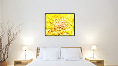 Yellow Chrysanthemum Flower Framed Canvas Print Home Décor Wall Art