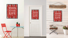 This Is The Life Saying Canvas Print, Black Picture Frame Home Decor Wall Art Gifts