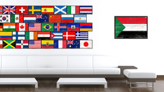 Sudan Country National Flag Vintage Canvas Print with Picture Frame Home Decor Wall Art Collection Gift Ideas