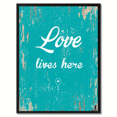 Love lives here Funny Quote Saying Gift Ideas Home Decor Wall Art