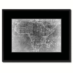 Africa Mapmaker Vintage Monochrome Map Canvas Print, Gifts Picture Frames Home Decor Wall Art