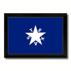 Texas History Lorenzo De Zavala Military Flag Canvas Print Black Picture Frame Gifts Home Decor Wall Art