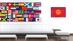 Kyrgyzstan Country National Flag Vintage Canvas Print with Picture Frame Home Decor Wall Art Collection Gift Ideas