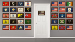 Thin Blue Line Police & Thin Red Line Firefighter Respect & Honor Law Enforcement First Responder American USA Flag Texture Canvas Print with Picture Frame Home Decor Wall Art