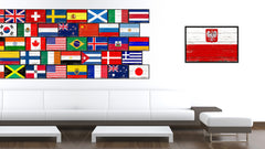Poland Country National Flag Vintage Canvas Print with Picture Frame Home Decor Wall Art Collection Gift Ideas