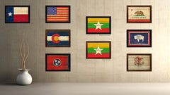Myanmar Country Flag Vintage Canvas Print with Black Picture Frame Home Decor Gifts Wall Art Decoration Artwork