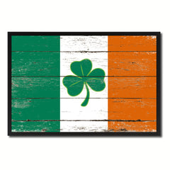 Ireland Saint Patrick Flag Vintage Canvas Print with Picture Frame Home Decor Man Cave Wall Art Collectible Decoration Artwork Gifts