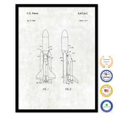 1984 Space Shuttle Old Patent Art Print on Canvas Custom Framed Vintage Home Decor Wall Decoration Great for Gifts