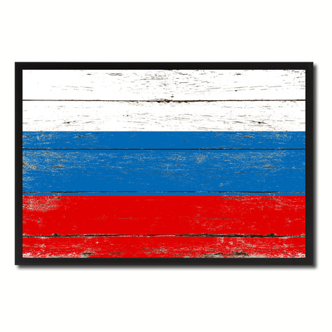 Russia Country National Flag Vintage Canvas Print with Picture Frame Home Decor Wall Art Collection Gift Ideas