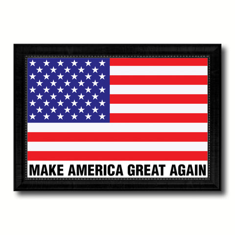 The Pledge of Allegiance American USA Flag Vintage Canvas Print with Black Picture Frame Home Decor Wall Art Decoration Gift Ideas