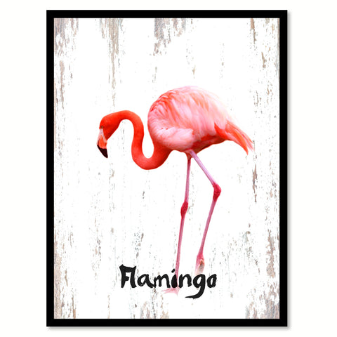 Flamingo Bird Canvas Print, Black Picture Frame Gift Ideas Home Decor Wall Art Decoration