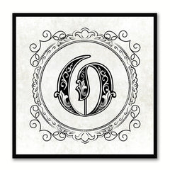 Alphabet O White Canvas Print Black Frame Kids Bedroom Wall Décor Home Art