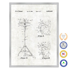 2000 Drummer Hi-Hat Cymbal Old Patent Art Print on Canvas Custom Framed Vintage Home Decor Wall Decoration Great for Gifts