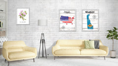 Delaware Flag Gifts Home Decor Wall Art Canvas Print with Custom Picture Frame