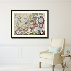 Leo Belgicvs Vintage Antique Map Wall Art Home Decor Gift Ideas Canvas Print Custom Picture Frame