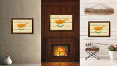 Cyprus Country Flag Vintage Canvas Print with Brown Picture Frame Home Decor Gifts Wall Art Decoration Artwork