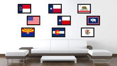 Texas State Flag Canvas Print with Custom Black Picture Frame Home Decor Wall Art Decoration Gifts