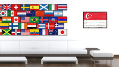 Singapore Country National Flag Vintage Canvas Print with Picture Frame Home Decor Wall Art Collection Gift Ideas