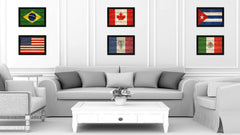 Kansas City Missouri State Texture Flag Canvas Print Black Picture Frame