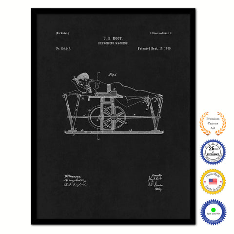 1885 Excercising Machine Old Patent Art Print on Canvas Custom Framed Vintage Home Decor Wall Decoration Great for Gifts