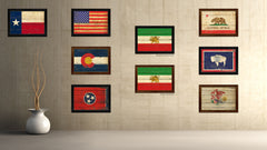 Iran Old Country Flag Vintage Canvas Print with Black Picture Frame Home Decor Gifts Wall Art Decoration Artwork