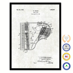 1928 Grand Piano Old Patent Art Print on Canvas Custom Framed Vintage Home Decor Wall Decoration Great for Gifts