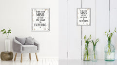 Train your mind to see the good in everything Motivational Quote Saying Canvas Print with Picture Frame Home Decor Wall Art, White Wash