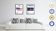 Pennsylvania State Flag Gifts Home Decor Wall Art Canvas Print Picture Frames