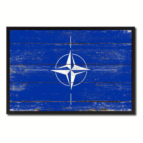 Nato Country National Flag Vintage Canvas Print with Picture Frame Home Decor Wall Art Collection Gift Ideas