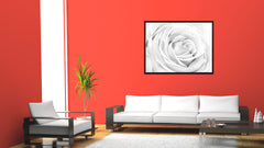 White Rose Flower Framed Canvas Print Home Décor Wall Art