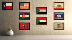 Sudan Country Flag Vintage Canvas Print with Black Picture Frame Home Decor Gifts Wall Art Decoration Artwork