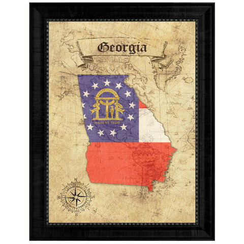 Georgia State Vintage Map Gifts Home Decor Wall Art Office Decoration
