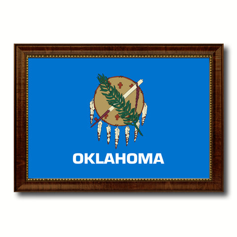 Oklahoma State Vintage Map Gifts Home Decor Wall Art Office Decoration
