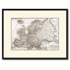 Europe Vintage Sepia Map Canvas Print, Picture Frame Gifts Home Decor Wall Art Decoration