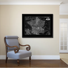 Mideavel France Crusades Vintage Monochrome Map Canvas Print, Gifts Picture Frames Home Decor Wall Art