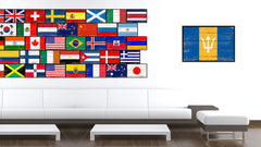 Barbados Country National Flag Vintage Canvas Print with Picture Frame Home Decor Wall Art Collection Gift Ideas