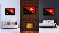 Papua New Guinea Country Flag Vintage Canvas Print with Black Picture Frame Home Decor Gifts Wall Art Decoration Artwork
