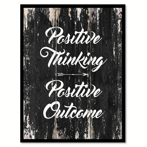 Positive thinking positive outcome Quote Saying Canvas Print with Picture Frame Home Decor Wall Art