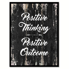 Positive thinking positive outcome Quote Saying Canvas Print with Picture Frame Home Decor Wall Art