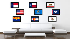 Oklahoma State Flag Canvas Print with Custom Black Picture Frame Home Decor Wall Art Decoration Gifts