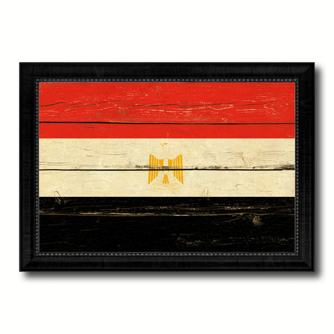 Egypt Country Flag Vintage Canvas Print with Black Picture Frame Home Decor Gifts Wall Art Decoration Artwork