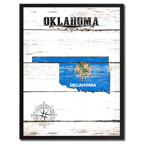 Oklahoma State Vintage Map Gifts Home Decor Wall Art Office Decoration