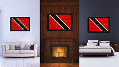 Trinidad & Tobago Country Flag Vintage Canvas Print with Black Picture Frame Home Decor Gifts Wall Art Decoration Artwork
