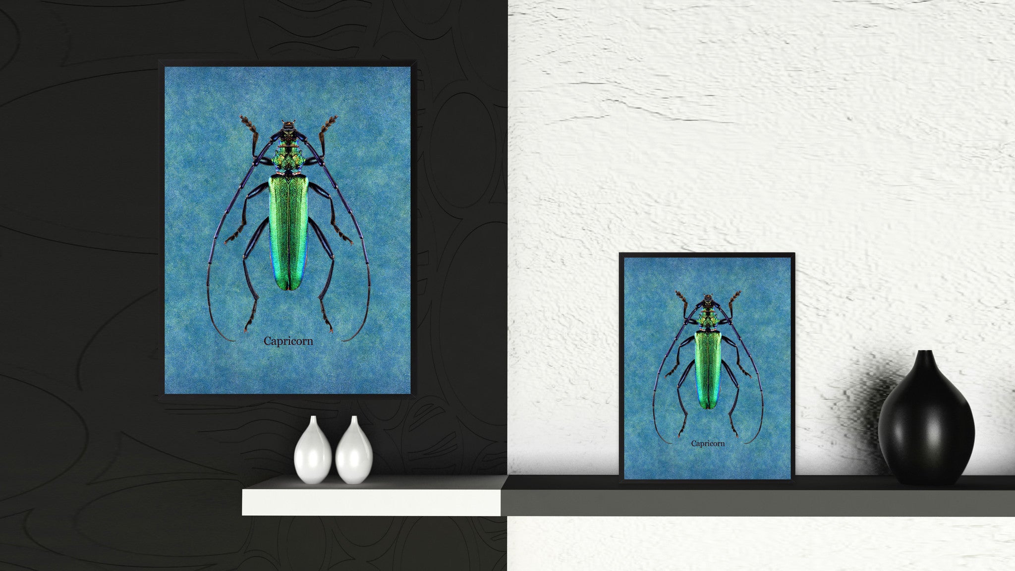 Capricorn Blue Canvas Print, Picture Frames Home Decor Wall Art Gifts