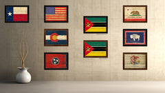 Mozambiqu Country Flag Vintage Canvas Print with Black Picture Frame Home Decor Gifts Wall Art Decoration Artwork