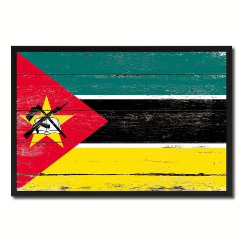 Mozambique Country National Flag Vintage Canvas Print with Picture Frame Home Decor Wall Art Collection Gift Ideas