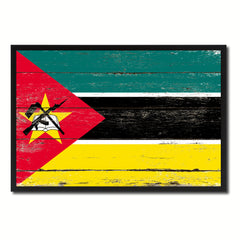 Mozambique Country National Flag Vintage Canvas Print with Picture Frame Home Decor Wall Art Collection Gift Ideas